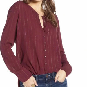 NWOT Treasure & Bond Sheer Metallic  Stripe Shirt